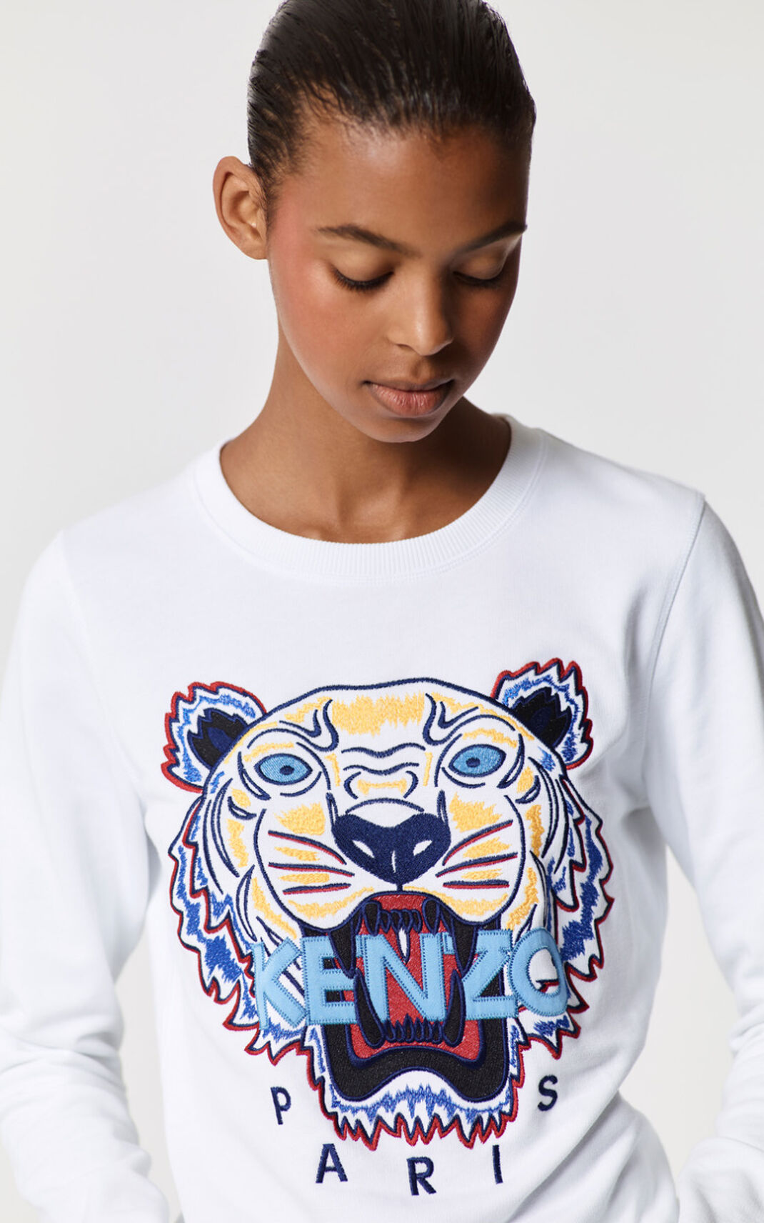 Kenzo Tiger Sudadera Mujer Blancas | 5604217-IY